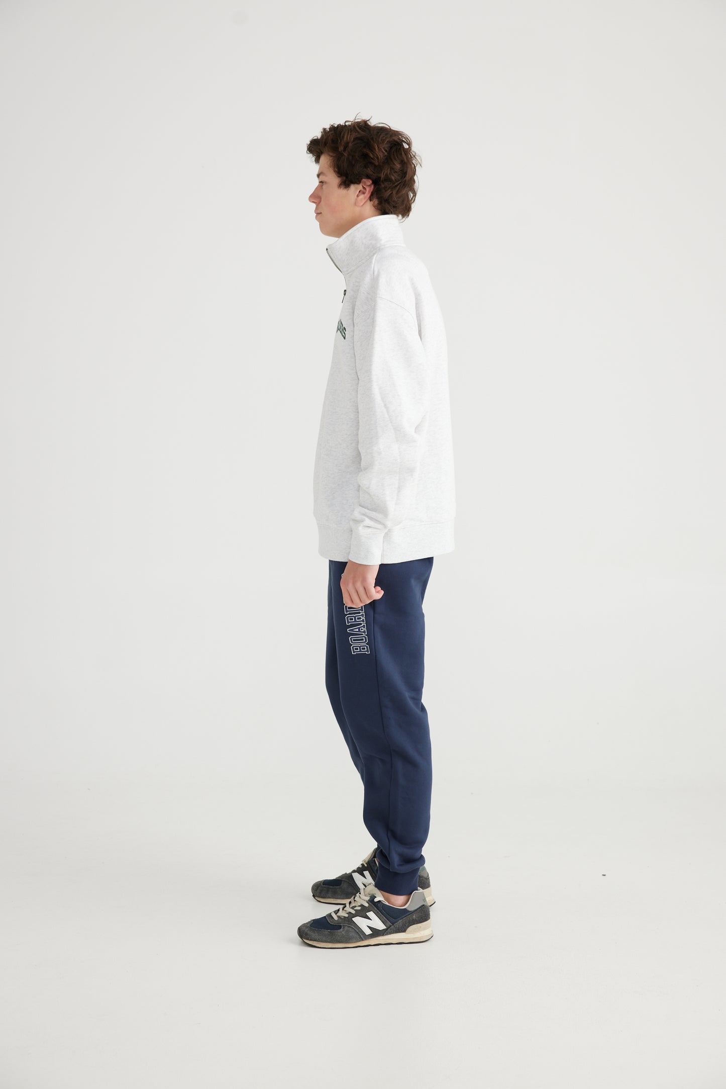 Unisex Quarter Zip White Marle