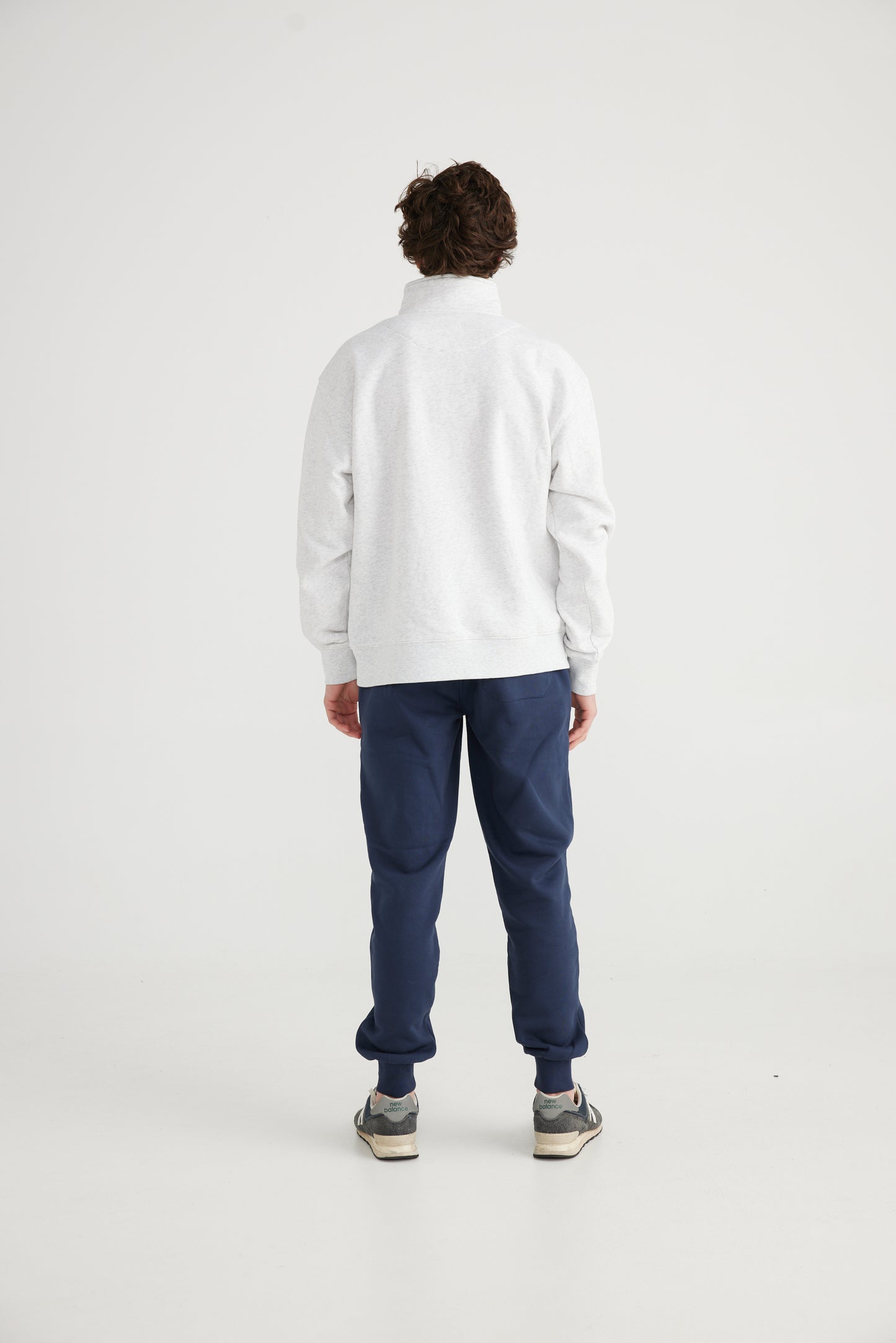 Unisex Quarter Zip White Marle