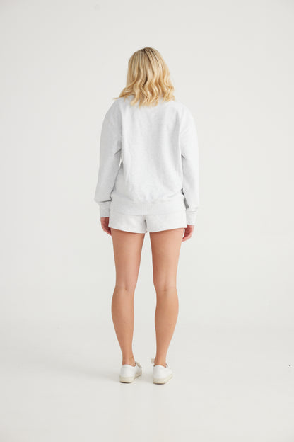 Unisex Crew Neck White Marle